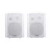 Altavoces Amplificada de Montaje en Pared 5"+1.5" | RMS 20W@8ohms y Pasivo 20W | Material ABS | Reja Metálica | Bracket de Metal | Color Blanco - Toer