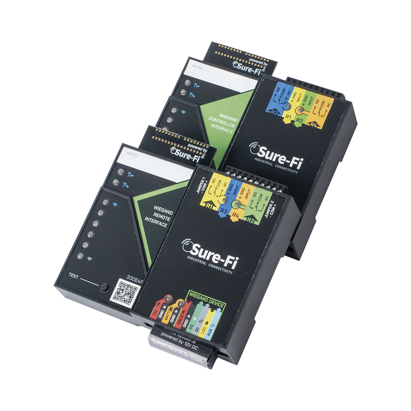 SFKDS004WIEGAND Convertidor de lectora para control de acceso (cableado a inalámbrico) / 1 Wiegand / 2 Relevadores / 2 Entradas / Atraviesa hasta 1.6 KM En Construcción o Material