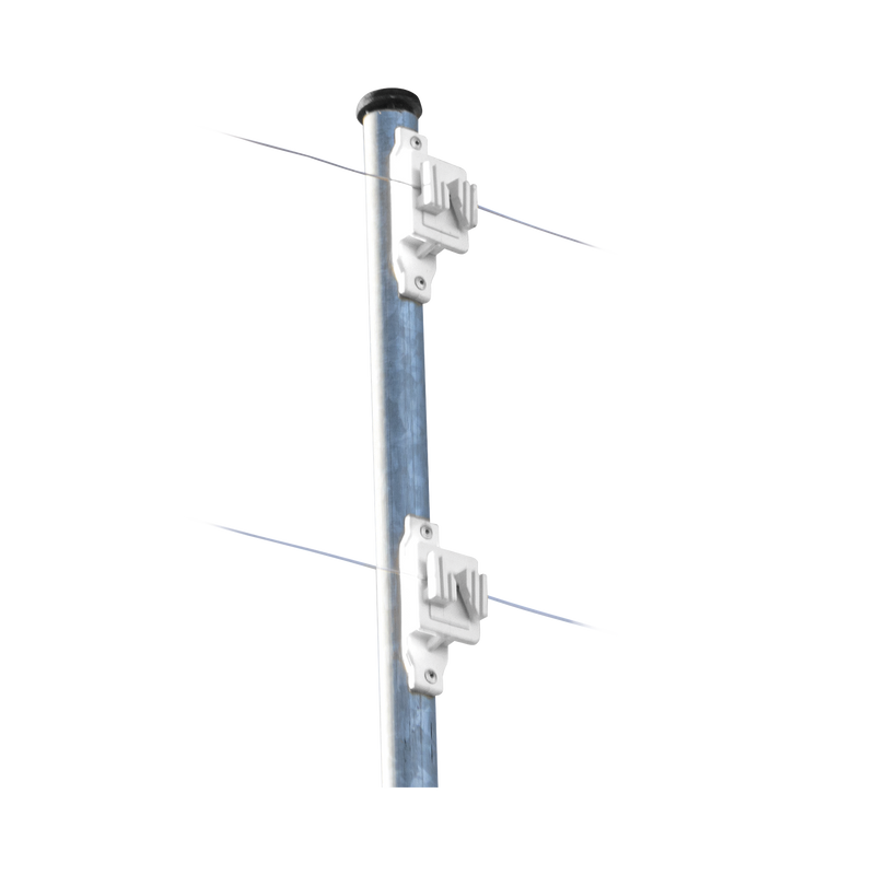 Aislador de Paso Blanco reforzado para cercos eléctricos, resistente al clima extremoso