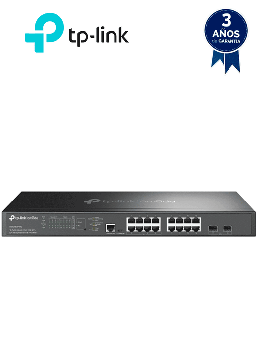 TP-LINK SG3218XP-M2 - Switch L2+ Omada PoE+ / 16 Puertos MultiGigabit 2.5G / 8 Puertos 2.5G Sin PoE / 8 Puertos PoE+ 2.5G / 2 Puertos SFP+ 10G / Administración Centralizada Omada o Stand-Alone / Multicast IGMP / Presupuesto PoE 240W / Montaje en Rack.