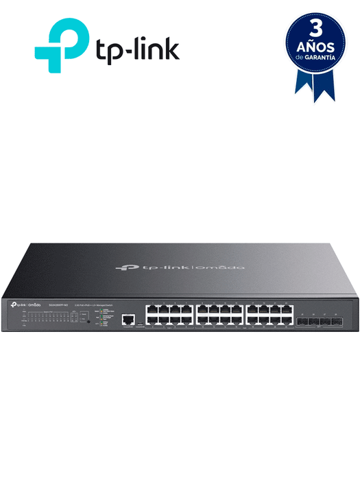 TP-LINK TL-SG3428XPP-M2 -Switch OMADA administrable de 24 puertos RJ45 2.5GbE POE , 4 Puertos SFP+ 10G , 500W de suministro POE , Administración en la nube con Omada.