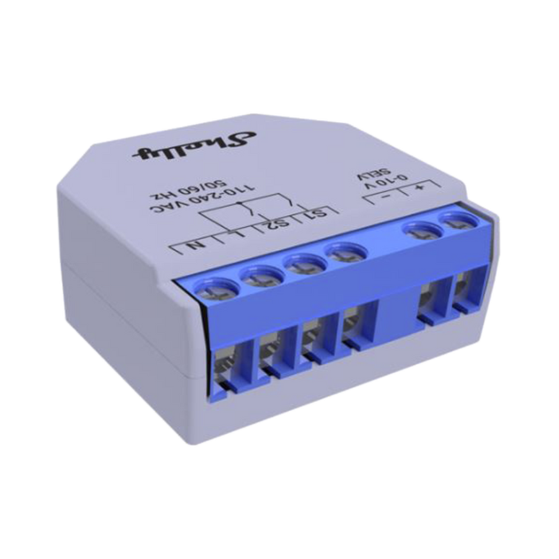 SHELLYPLUS010V Relevador DIMMER 0-10V / Industrial y residencial inteligente /  Soporta Google y Alexa / Nube P2P y local / Ideal para atenuar iluminación.
