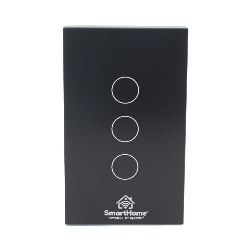 SHS413W (Wifi) Apagador switch inalámbrico WIFI, control de 3 regresos de carga, 110V