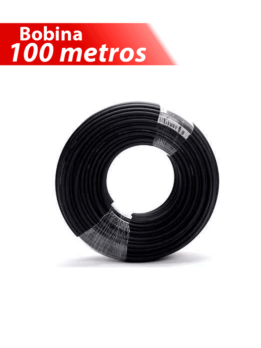 Cable Fotovoltaico carrete 100 metros lineales color Negro 6mm2 / Calibre 10AWG / Cubierta libre de halógenos cero propagación de llama / 1.0/1KVAC, 1500DC