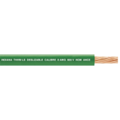 500 Metros / Cable Eléctrico /  8  AWG / Color verde / Cobre suave cableado / Aislamiento de PVC / Auto extinguible