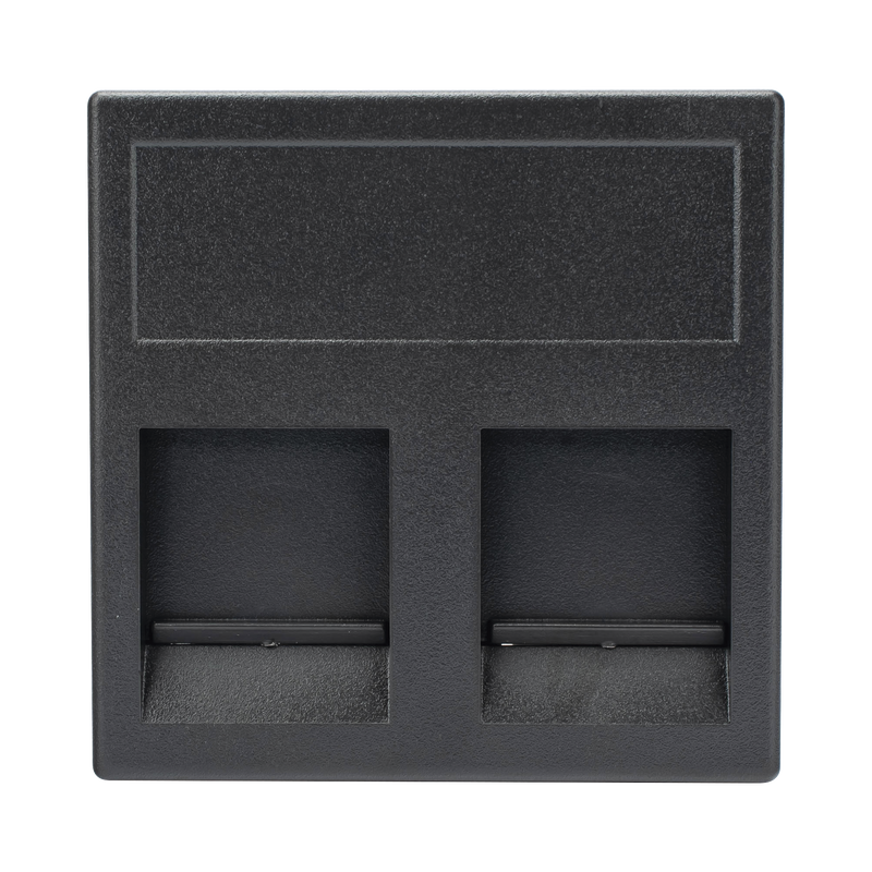 Módulo Color Grafito con 2 Espacios para Jack Keystone con Guardapolvo para las cajas de escritorio Ofiblock y Teleblock / (KB76/14)