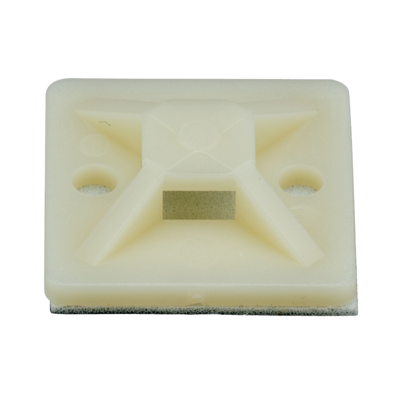 SMP12A-C Montaje-Sujetador Adhesivo STRONGHOLD de 4 Vías de 3/4 x 3/4 x 1/4, Color Natural,  Nylon 6.6 Retardante de Llamas V-2, Paquete de 100pz