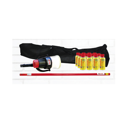 Kit De Prueba De Detectores De Humo, Incluye Extension Telescópica SOLO-101 1.2 m, Dispensador SOLO-330 4", 12 Latas De Humo M8 y Bolsa De Transporte SOLO-604