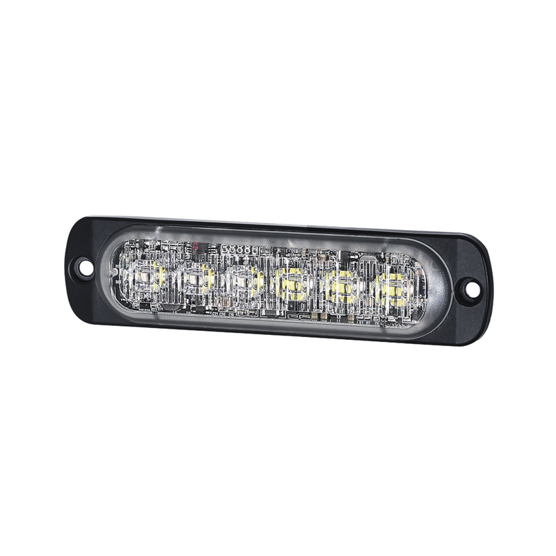 SP12AW Luz Auxiliar de 12 LED, Ambar/Claro, SAE, Bisel Negro, Lente Transparente