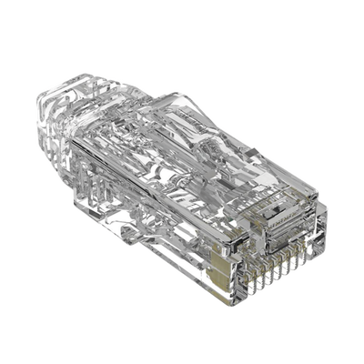 Plug RJ45 Cat6/6A, Para Cable UTP de Calibre 28 AWG (Diámetro Reducido), Chapado en Oro de 50 micras, Paquete de 100 piezas - Toer