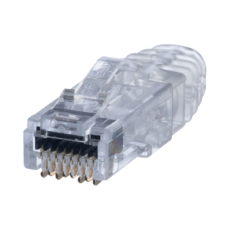 SP688E-C Plug RJ45 Cat6 de 3 Piezas, Para Cable UTP de Calibre 23-24 AWG, Chapado en Oro de 50 micras, Paquete de 100 piezas