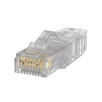 Plug RJ45 Cat6A, Para Cable UTP de Calibre 23-24 AWG, Chapado en Oro de 50 micras, Paquete de 100 piezas - Toer