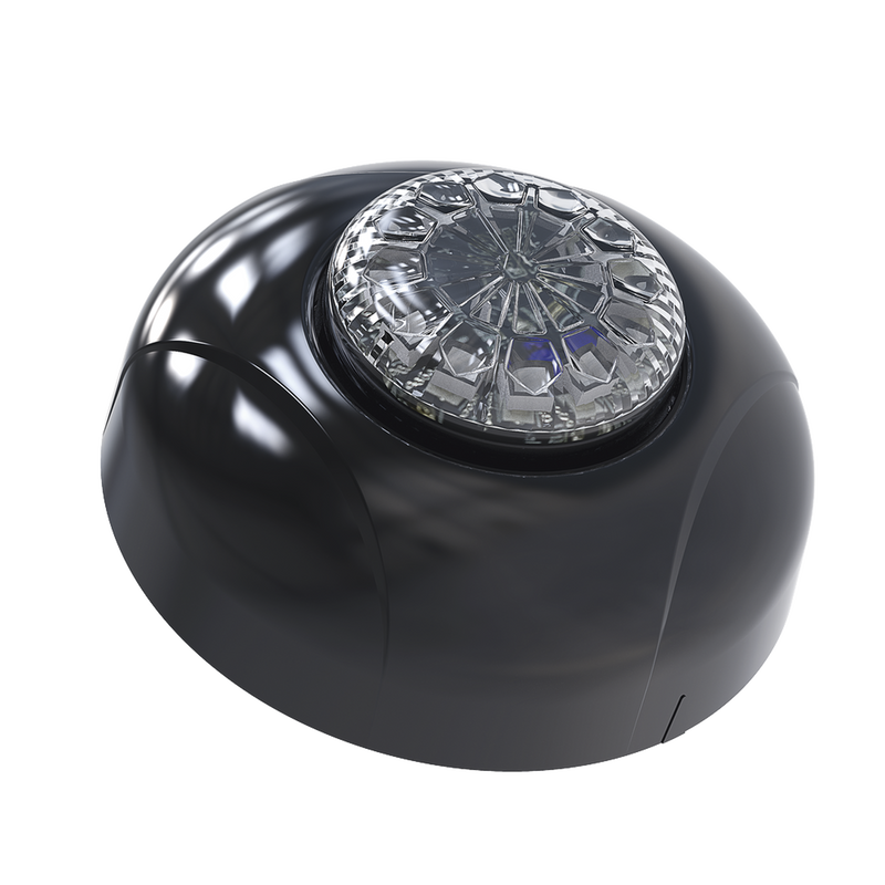 SPF12W Estrobo Oculto de 12 LED, Brida negra, 12 Vcd, Clara, Lente transparente