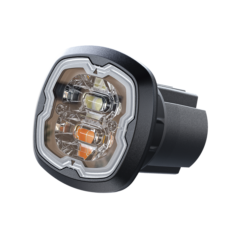 SPF16RB Estrobo Oculto, 6 LED, rojo/azul, SAE Clase I, Empotrable, lente transparente