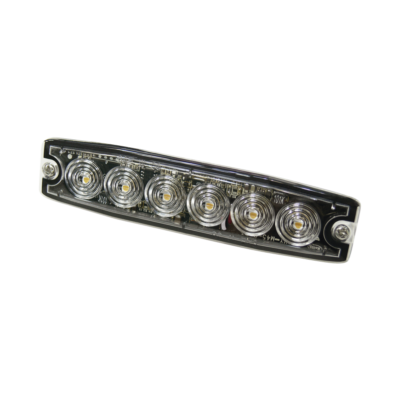SPL6A Luz Auxiliar de 6 LED, ámbar, SAE Clase I, lente transparente