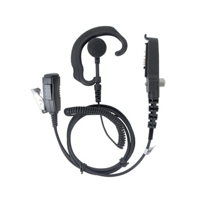 Micrófono de solapa y audífono ajustable al oído para KENWOOD Serie 80/ 90/ 140/ 180/ NX200/ 410. Compatible con VOX de la serie 180 y NX200.