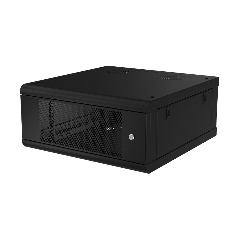 Gabinete de Pared con Puerta Perforada, 635mm de Profundidad, 4U Rack de 19 in, Acero Reforzado
