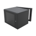 Gabinete Abatible de Pared (Con Marco Trasero) con Rack 19" de 12 Unidades. Ventana de Cristal Templado. - Toer