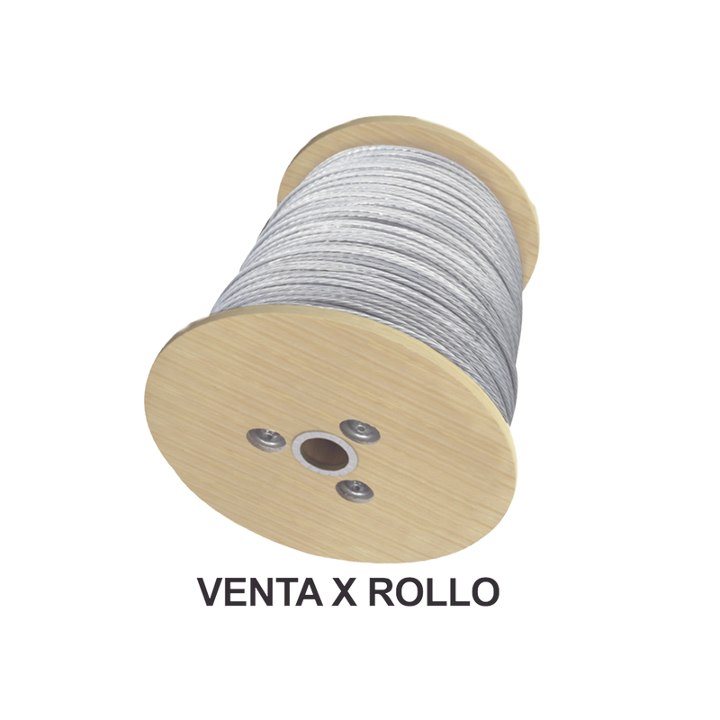 Cable de Retenida de 3/16, Resistencia 1293 Kg, 7 Hilos (Carrete de 2000 metros).