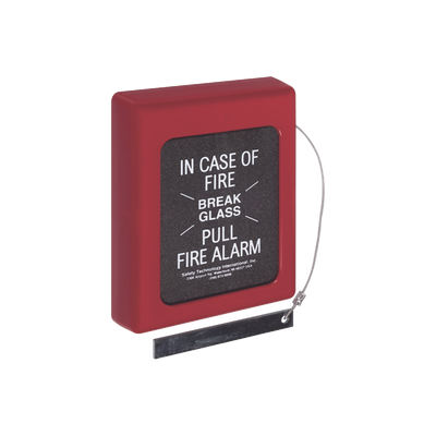 Protector Con Cristal, Rómpase En Caso De Incendio Para Estaciones De Jalón, Texto En Ingles