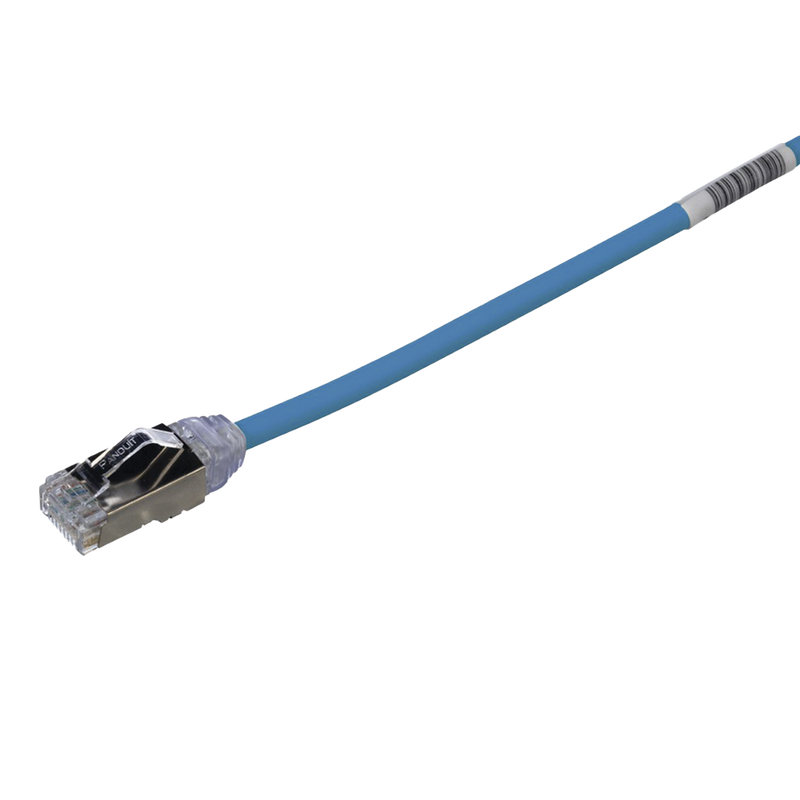 STP28X0.2MBU Patch Cord Cat6A, Diametro Reducido 28 AWG, Blindado S/FTP, CM/LS0H, 0.20 m, Color Azul