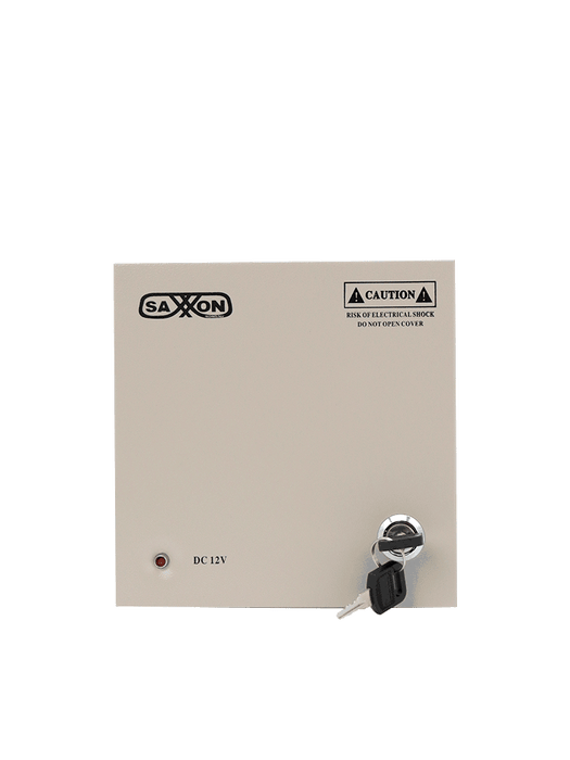 SAXXON SX5A4CH - Fuente de Poder Profesional 12 VCD / 5 Amperes / 4 Canales / 1.1 Amperes por Canal / Protección contra Sobrecargas / Led Indicador de Funcionamiento