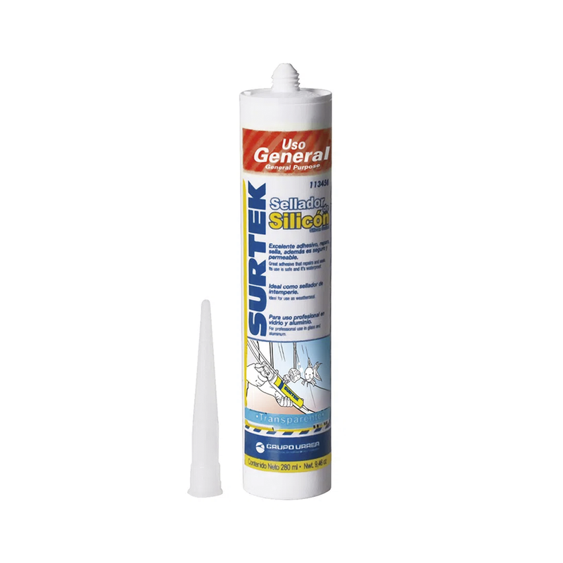 SYS-113-450 Silicón Sellador Transparente de Uso General (280 ml).