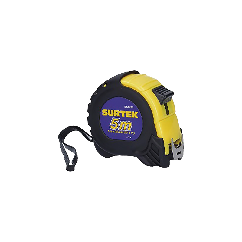 SYS-B122081 Flexometro anti impacto de 5 metros, cinta ancha con boton de freno.
