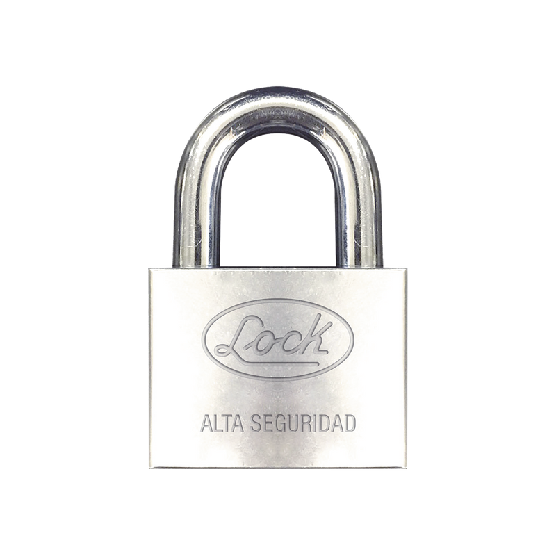 Candado de hierro alta seguridad con llave de disco/ Acabado Cromado/ Llaves Abloy/ Medida de Horquilla 34 mm.