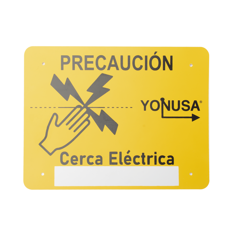 SYSLETV2 Letrero de PRECAUCION para cercas electrificadas (21.8 x 17 cm)