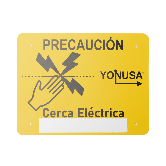 Letrero de PRECAUCION para cercas electrificadas (21.8 x 17 cm)