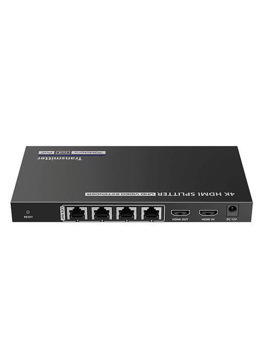 SAXXON LKV724P- Kit Extensor HDMI de 4 Puertos/ Resolucion 4K@30Hz/ Hasta 40 metros con resolución 4K y 70m a 1080P/ Cat 6/ 6A/ 7/ Loop HDMI/ Transmisor IR/ Plug and play