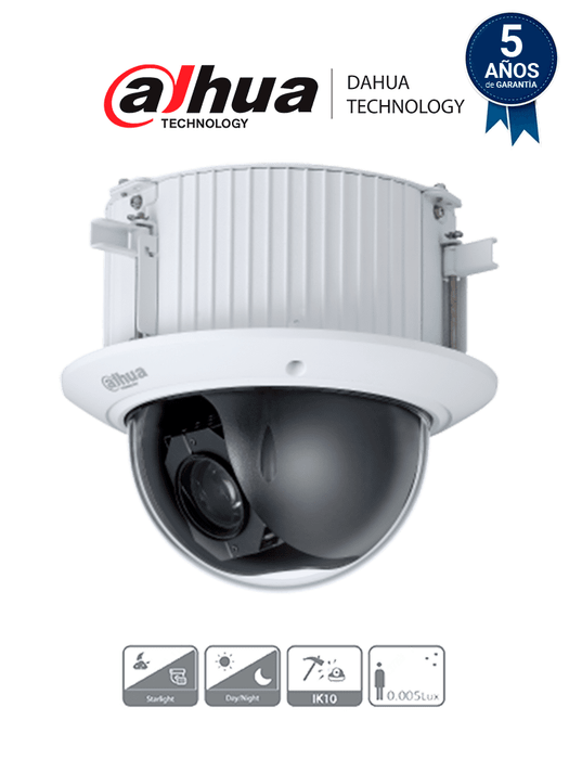 DAHUA DH-SD52C225-HC-LA - Cámara Domo PTZ de 2 Megapíxeles/ 1080p/ 25x de Zoom Óptico/ Montaje en Plafón o Techo Falso/ WDR Real 120dB/ Starlight/ Antivandálicaa IK10 /