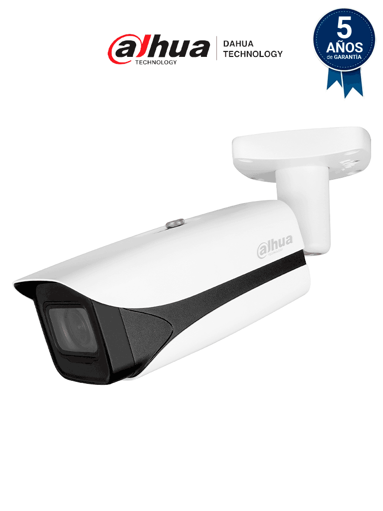 DAHUA IPC-HFW5442EN-ZE-Cámara IP Bullet Resolución de 4 MP, lente motorizado 2.7-12mm(ángulo 114°-47°)IR 60 m, IA WizMind, detección facial, protección perimetral, conteo de personas, Starlight,ePoE,WDR 140 dB, IK10, y E/S alarma/audio