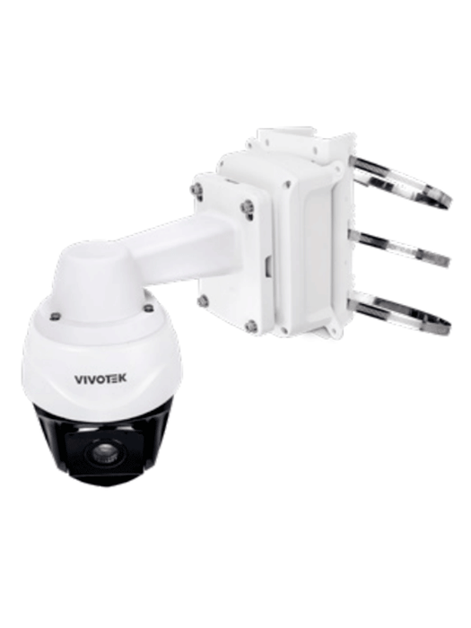 VIVOTEK AM-314 -Soporte para montaje en poste de cámaras y gabinetes para exterior, fabricado en acero y de color blanco