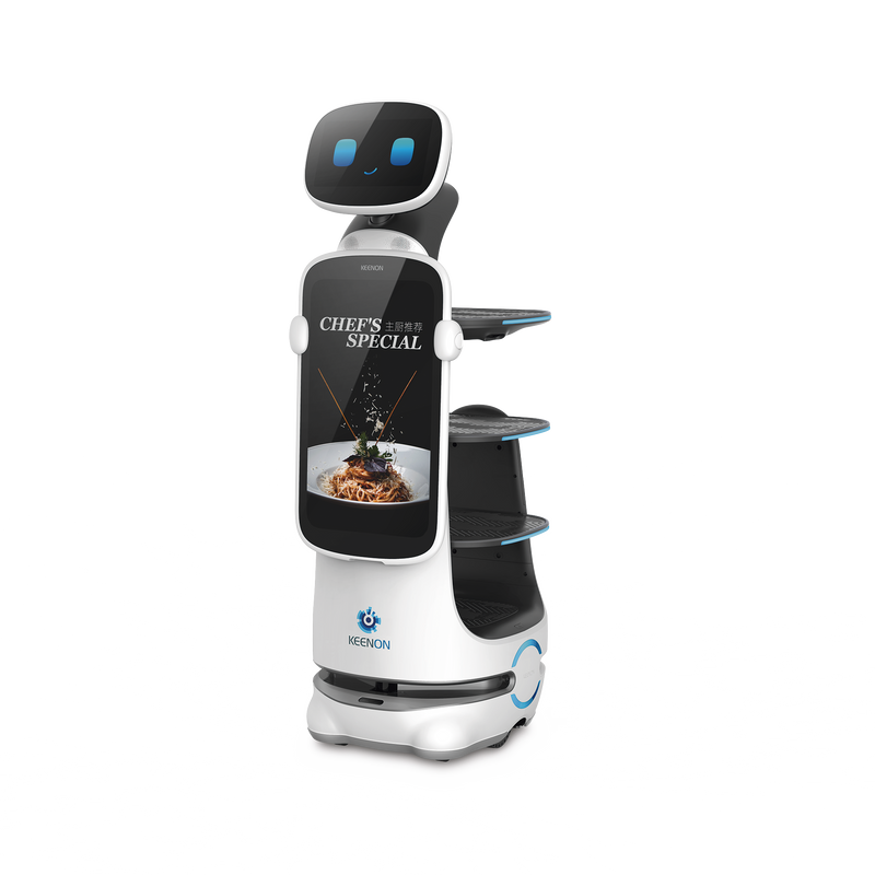 T10LS Robot Autonomo para Servicio de Meseros Ubicado por SLAM (Laser) / Mejora el Servicio al Cliente / Soporta 10 Kgs por Charola / Ideal para Restaurantes, Cafeterias, Hospitales, Salones de Eventos, Etc...