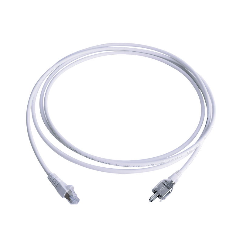 T2E2-03M-B02L Patch Cord TERA Cat5e 10/100BASE-T, de 2 pares y conector modular, LS0H, Color Blanco, 3 metros