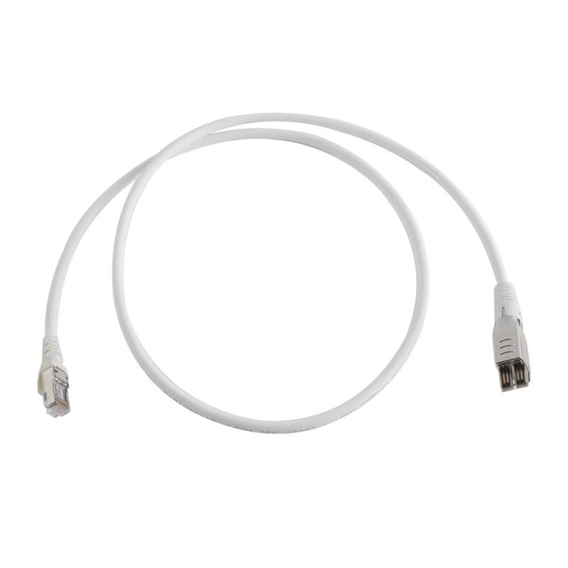 T4A-S01M-B02L Patch Cord TERA Cat6A 1/10G Ethernet, de 4 pares y conector modular, LS0H, Color Marfil, 1m