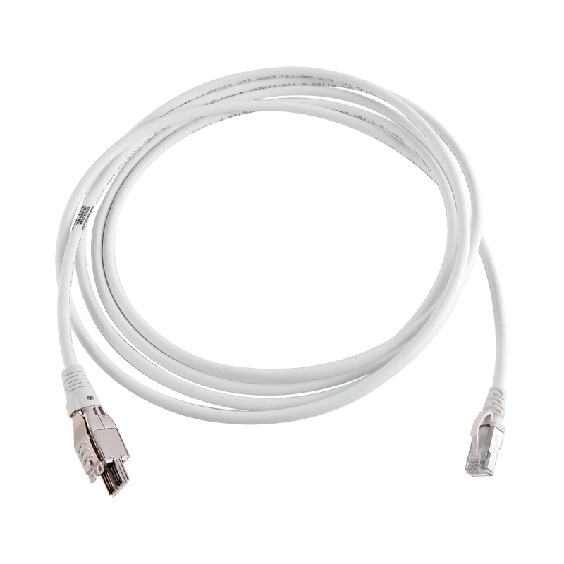 T4A-S03M-B02L Patch Cord TERA Cat6A 1/10G Ethernet, de 4 pares y conector modular, LS0H, Color Marfil, 3m