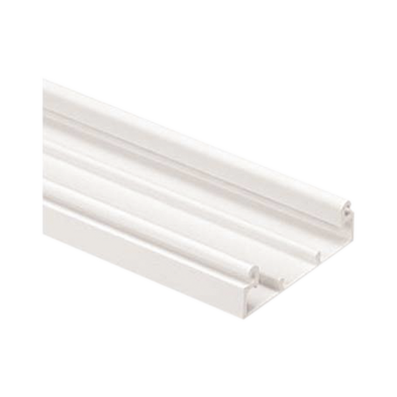T70BWH6 Base para canaleta T-70, de PVC rígido, con orificios perforados para montaje, 103.3 x 44.9 x 1828.8 mm, Color Blanco