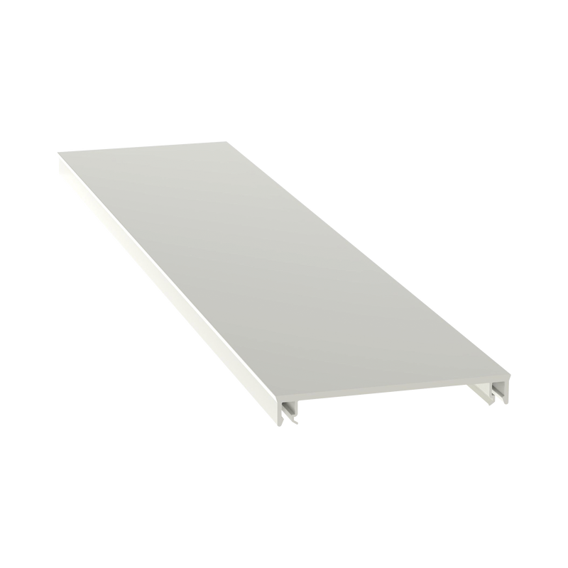 Cubierta para canaleta T-70, de PVC rígido, 70.1 x 9.1 x 2400 mm, Color Blanco Mate