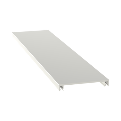 Cubierta para canaleta T-70, de PVC rígido, 70.1 x 9.1 x 1828.8 mm, Color Blanco - Toer