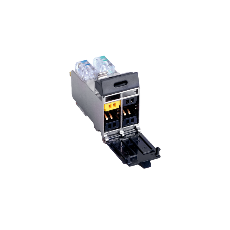 T7F-01-1 Jack TERA Categoria 7A, Con puerta protectora, Para aplicaciones de servicios compartidos, Color Negro