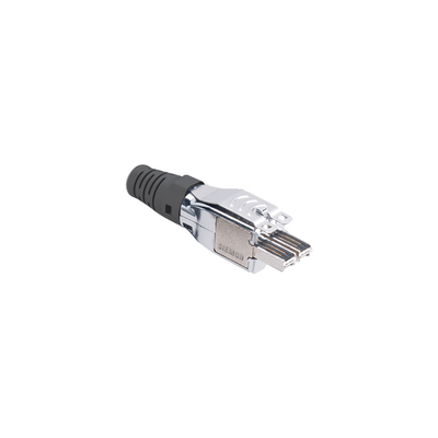 Plug TERA de 4 Pares, Compatible con Cable Multifilar de 0.48 mm (26 AWG) S/FTP y F/FTP, Color Negro