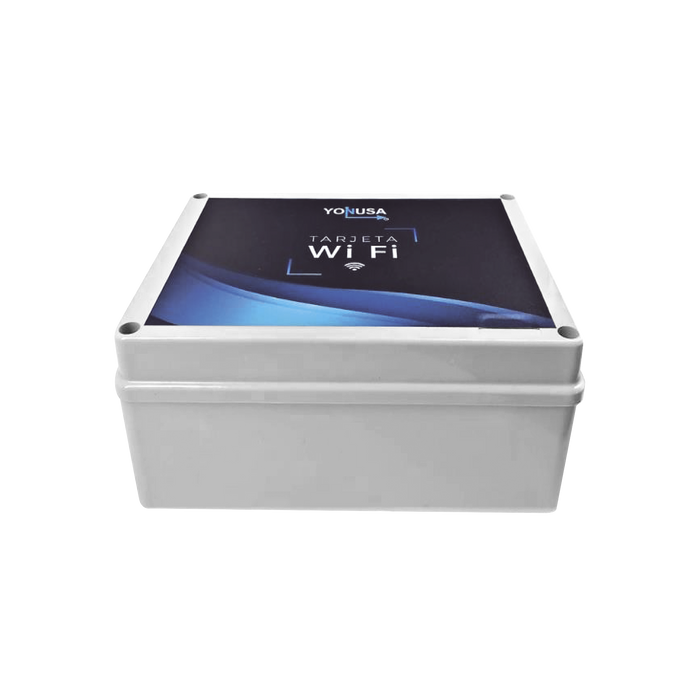 Modulo WIFI LITE con gabinete para uso en Energizadores YONUSA / Aplicación sin costo / Botón de Pánico/ 1 Salida Propósito General