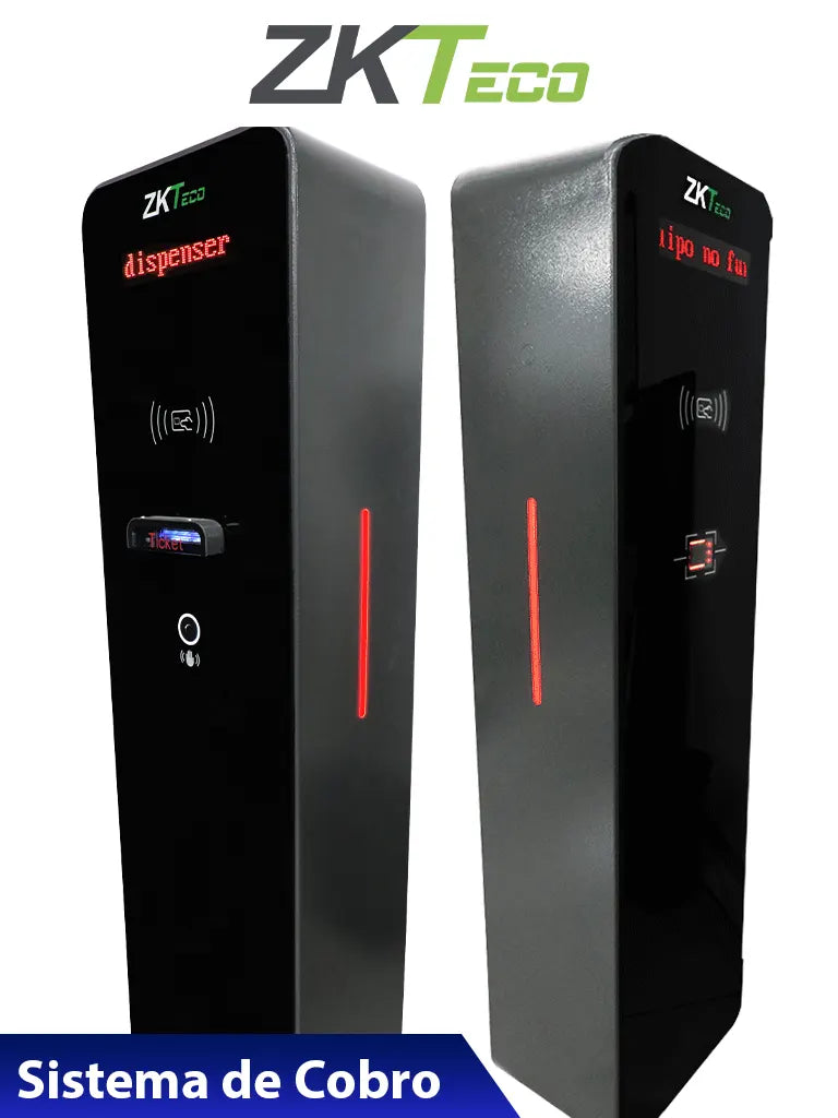 ZKTECO TBM01 / TBM02 - Kit de Dispensador y Lector de Tickets QR / Sin Contacto / Compatible con Sensor de Masa VR10, UHF / Pantalla LED / Funciones de Voz / Requiere Software para cobro ZK Bio CV Security modulo de estacionamiento