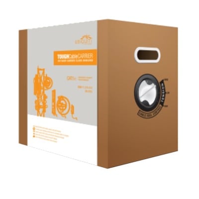 TC-CARRIER Bobina de cable de 305 metros, Cat5e exterior blindado carrier class color negro, cable de drenado para descargas electrostáticas, divisor anti-crosstalk y blindaje secundario