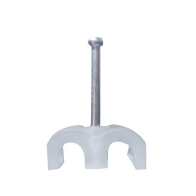 TD-C46 Grapa doble para cable redondo de 4mm color transparente (100pzs) (3401-00100)