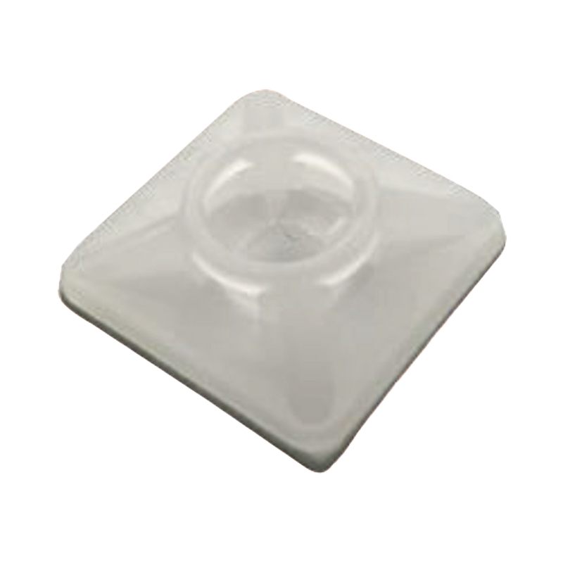 TH-BASE-CIN  Base Autoadherible para Cinchos Práctica y Eficiente para la Organización y Fijación de Cables, Fabricada en Nylon Resistente y de Color Natural con una Medida de 19x19 mm, Paquete con 100 Piezas (4210-00001)