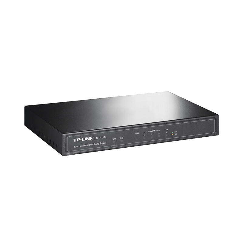 TL-R470T Router Balanceador de Carga Multi-Wan, 1 puerto LAN 10/100 Mbps, 1 puerto WAN 10/100 Mbps, 3 puertos Auto configurables LAN/WAN, Sesiones Concurrentes 10,000 para Pequeña Oficina
